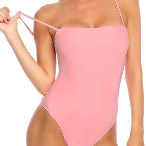 RELLECIGA Women's Bathing Suit Adjustable Straps Bandeau One Piece Pull On XL